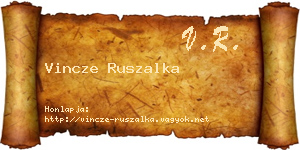 Vincze Ruszalka névjegykártya